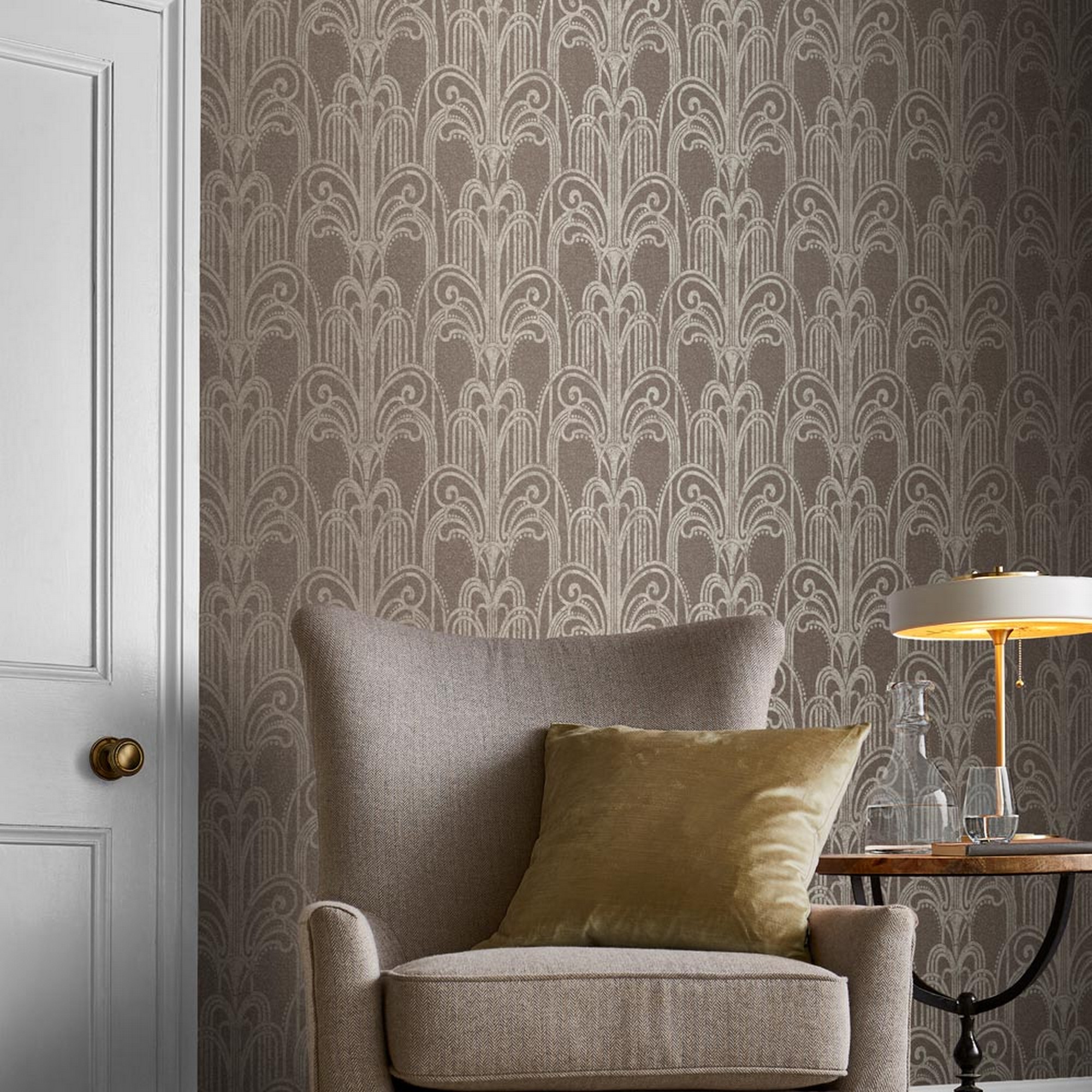 Art Deco Wallpaper 105921 By Graham Brown In Natural